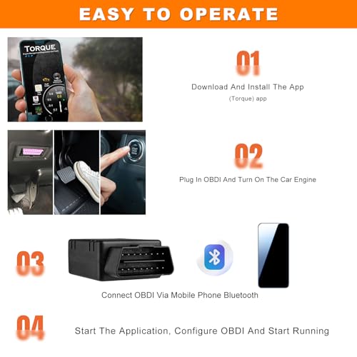 2PCS Bluetooth OBD2 Scanner for Car, Wireless OBDII Scan Tool Auto Engine Diagnostic Code Reader, Professional OBD2 Fault Diagnosis Tester Vehicle Interface Scanner for Phone and PC - color: 2PCS