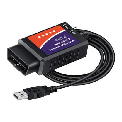 ELM327 USB Adapter OBD2 Scanner for Windows, ELMconfig FoCCCus Diagnostic Scan Tool with MS-Can/HS-Can Switch for Ford Lincoln Mazda Mercury Series Vehicles