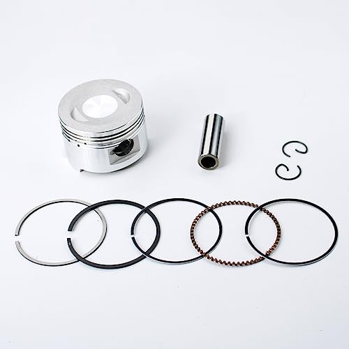Glixal GY6 100cc 50mm Complete Big Bore Cylinder Rebuild Kit with Performance Big Valve Cylinder Head Assy for 139QMB 139QMA 147QMD Engine Scooter Moped ATV Go-Kart (69mm-18.5/20.5mm Larger Valves)