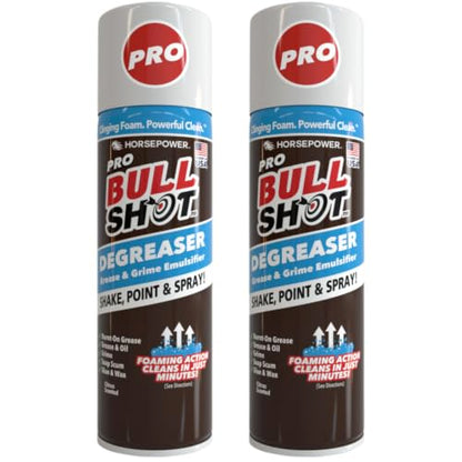 Bull Shot DEGREASER PRO, Heavy-Duty Foaming Grime Remover, Residue-Free 2PK - size: 19 Ounce (Pack of 2)