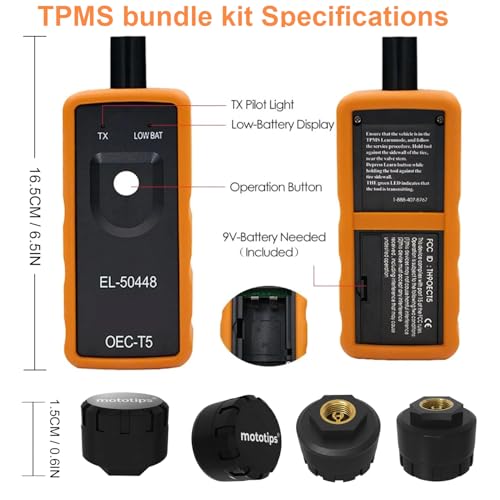 TPMS Sensor GM Tire Pressure Monitoring Sensor Set of 4 with Relearn Tool