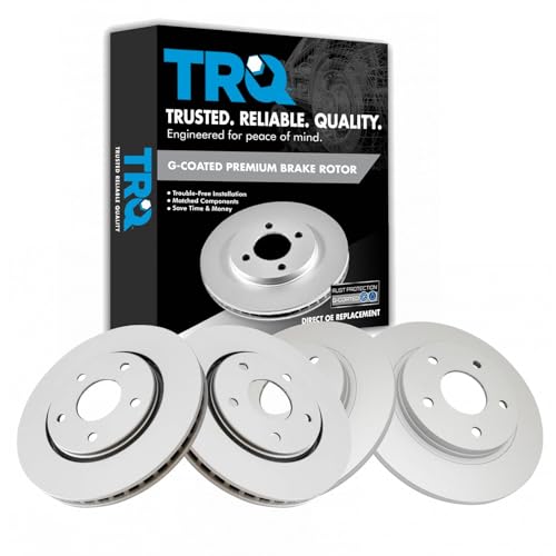 TRQ Front Rear Brake Rotor Set G Coated - style: BRA15440