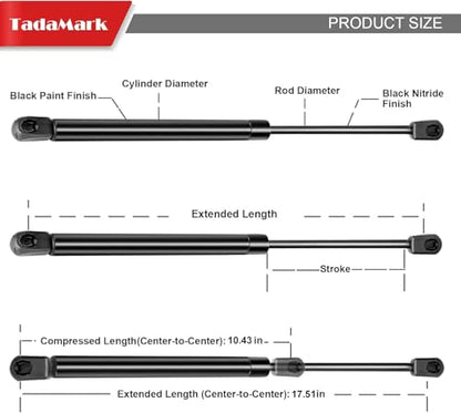 C16-06874 17 Inch 40Lbs/178N Gas Strut 17.5" Spring Shock Lift Support for Leer are Truck Camper Shell Snugtop Truck Pickup Topper Canopy Rear Window Door Tool Box Lid C1606874 SG359011, 2 PCS - size: 17 inch, style: 40 Lb