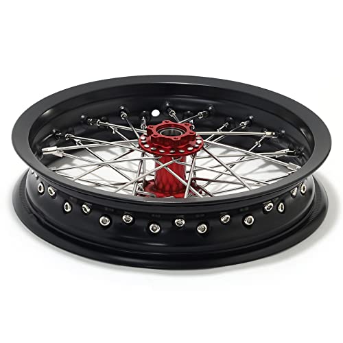 TOFR 14"x2.15" Front Spoke Wheel Rim Red Hub for Sur-Ron Light Bee X LBX - color: Red, size: 14" Front