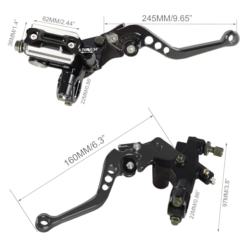 Motorcycle Clutch Brake Levers 7/8" 22mm Master Cylinder Lever Set