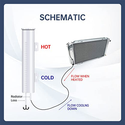 2‘’ x 13‘’ Inch Universal Radiator Coolant Overflow Puke Tank - size: 2" x 13"