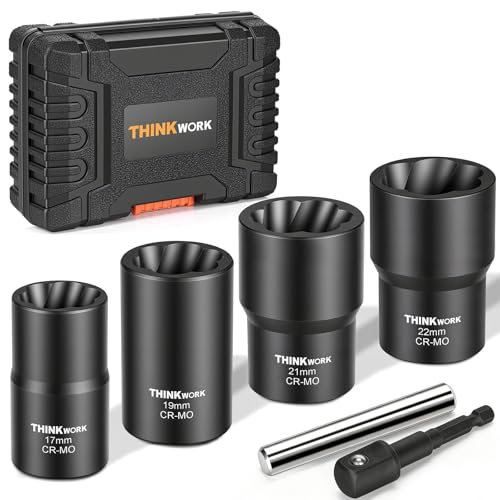 6-Piece Lug Nut Removal Tool, 1/2" Drive Wheel Lock Removal Kit - size: 5-piece