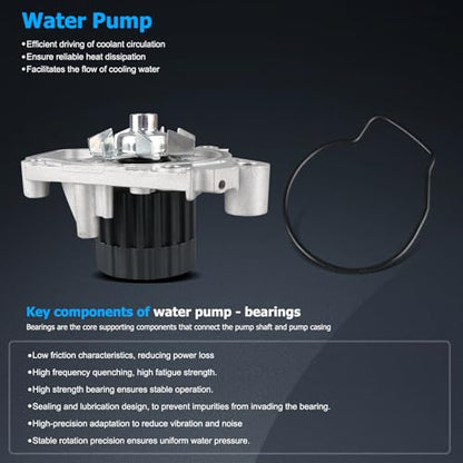 OTO-K Timing Belt Kit with Water Pump Compatible with Honda Civic 1996 1997 1998 1999 2000 1.6L L4 SOHC D16Y5 D16Y7 D16Y8 16 Valve,Replace # TBK224 TCKWP224 19200-P2A-A01 - size: TBK224