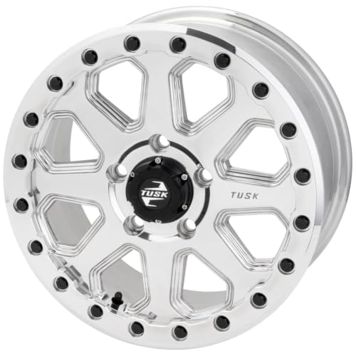 TUSK 5/114.3 (5/4.5) Uinta Beadlock Wheel 15x7 6.0 + 1.0 Compatible with Polaris RZR Pro R/Turbo R/Pro S/XP S/Xpedition (Polished) - color: Polished