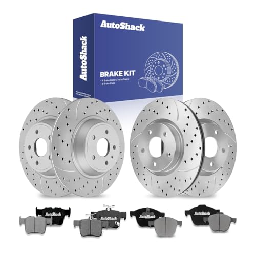 AutoShack Front & Rear Coated Rotors & Ceramic Pads for Ford Escape 2019 - style: TurborGuard & Pad