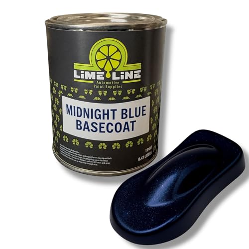 LiME LiNE Shadow LiNE Automotive Basecoat - Changes with Light - Black in the Shadows, Dazzling Metallic Under Light - 2K Clearcoat Topcoat Required (Midnight Blue, 1 Pint) - color: Midnight Blue, size: 16 Fl Oz (Pack of 1)