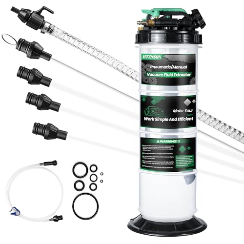 7.5 L Pneumatic/Manual Oil Extractor Pump for Oil Change, 2 Gallon Fluid Extractor with 5 Tubes and A Brake Bleeding Hose for Automotive, Boats - size: 7.5L