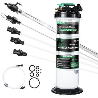 7.5 L Pneumatic/Manual Oil Extractor Pump for Oil Change, 2 Gallon Fluid Extractor with 5 Tubes and A Brake Bleeding Hose for Automotive, Boats - size: 7.5L