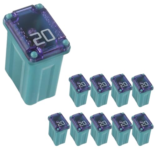 10PCS 20Amp Car Micro Cartridge Fuses, Fuses Automotive Kit, Tall/Standard and Low Profile Box Shaped Automotive Fuses, Versatile Automotive Fuse Assortment for SUVs Cars Trucks Boats (20A) - color: 20A