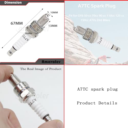 Left Starter Kill Light Switch Ignition Key Switch with Spark Plug Aftermarket Replacement Parts Fit for 50cc 70cc 90cc 110 cc 125cc 150cc Chinese ATV Quad 4 Wheeler TaoTao SUNL Coolster Etc