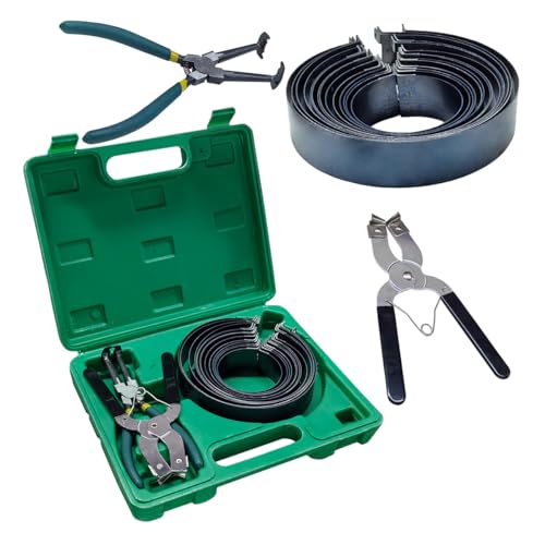 15PCS Car Engine Piston Ring Compressor Tool Kit, Adjustable Piston Installer Pliers and Compressor Pliers with 13 Piston Rings (62-145mm/2.44-5.71in) for Car Truck Engine