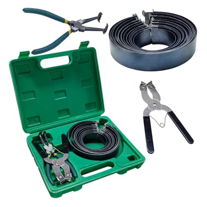 15PCS Car Engine Piston Ring Compressor Tool Kit, Adjustable Piston Installer Pliers and Compressor Pliers with 13 Piston Rings (62-145mm/2.44-5.71in) for Car Truck Engine
