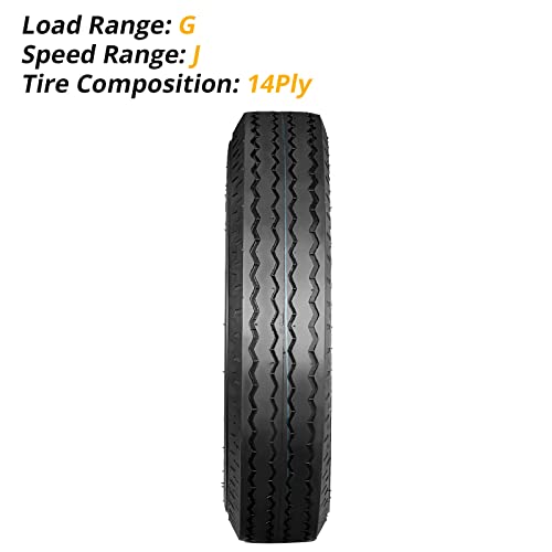 Pack of 2 8-14.5 Size Trailer Tires, 14PR Load Range G, All-Season Radial, Durable Replacement for Utility, Boat, Camper, Cargo, Farm, Horse, and Landscape Trailers, Specification: 8-14.5 14PR - size: 8-14.5