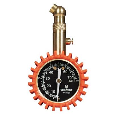 ETENWOLF Tire Pressure Gauge for Cars 0-75 PSI with Large Glow Dial - color: Vivid Orange
