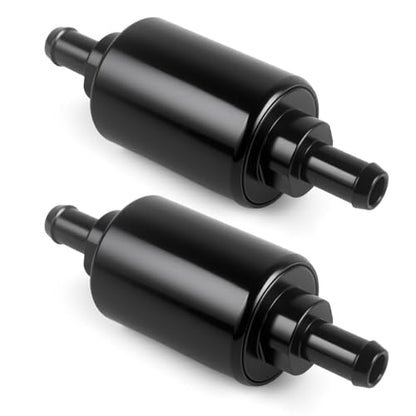 3/8" Fuel Filters 178 Micron Removable Black Anodized Aluminum 2PCS - size: 3/8"-2PCS