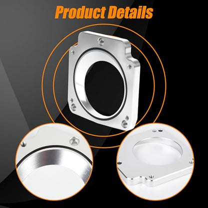 551513 LS Throttle Body Adapter 92mm Compatible with LS1 3 Bolt Intake Manifold to LS3 4 Bolt Throttle Body DBC L33 L59 LM4 LM7 LQ4 LQ9 LR4 LS6 LSX 4.8L 5.3L 5.7L 6.0L Replacement for 551513