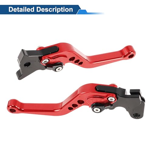 6-Speed Short Brake Clutch Levers for Yamaha Raptor 660 01-04 Red - color: Red