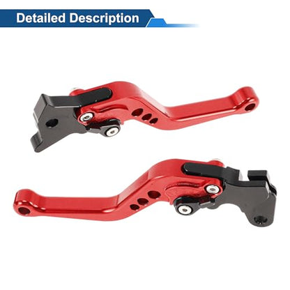 6-Speed Short Brake Clutch Levers for Yamaha Raptor 660 01-04 Red - color: Red