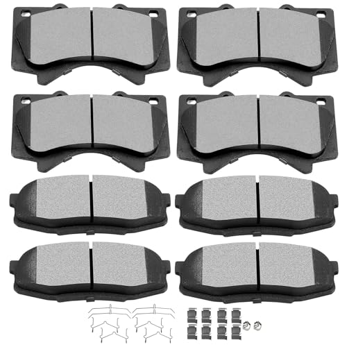 SCITOO Front Rear Disc Brake Pad Sets Fit For Toyota For Tundra 2007-2019 - size: Front D1303 & Rear D1304