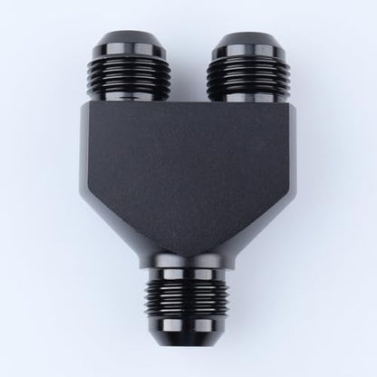 AC PERFORMANCE -10 AN In to -10 AN Out Y Block Splitter Fuel Fitting Aluminum Black - color: Black, size: 3 x 10AN