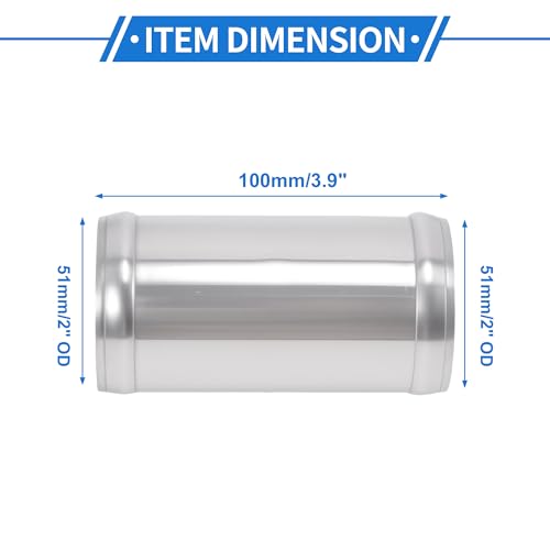 2" OD 0° 6063 Aluminum Alloy Tube Intercooler Pipe 4" Length - size: 2"OD 4"Length