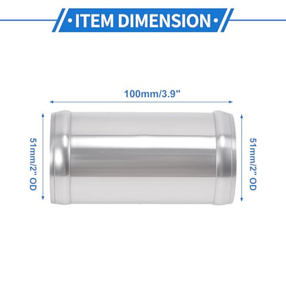 2" OD 0° 6063 Aluminum Alloy Tube Intercooler Pipe 4" Length - size: 2"OD 4"Length