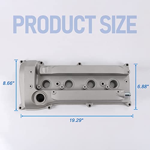 JDMSPEED New Engine Valve Cover 11201-28033 11201-28014 Replacement For Toyota RAV4 Camry Solara Harrier Highlander Kluger Tarago Scion tC xB 1AZ 2AZ 2001-2015 2.4L Silver