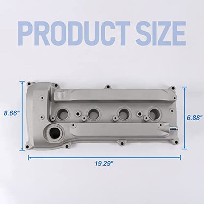 JDMSPEED New Engine Valve Cover 11201-28033 11201-28014 Replacement For Toyota RAV4 Camry Solara Harrier Highlander Kluger Tarago Scion tC xB 1AZ 2AZ 2001-2015 2.4L Silver
