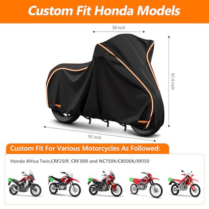420D & Cotton Lining Waterproof Motorcycle Cover for Honda Africa Twin - size: for Honda Africa Twin