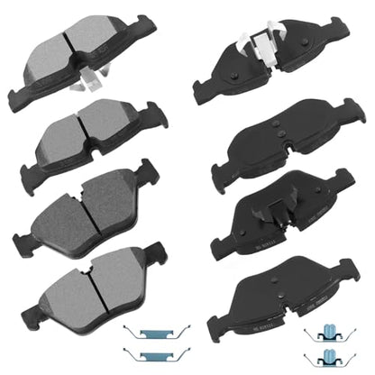 cciyu D1061 D1171 Brake Pads w/Hardware Front Rear Disc Brake Pad Set - size: Front[D1061] + Rear[D1171]