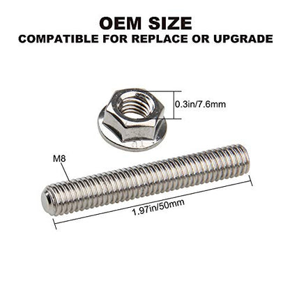 16 Pcs Stainless Steel Exhaust Manifold Stud Nuts Kit Compatible with Ford 4.6 5.4 Liter V8,Compatible with Ford 4.6L 5.4L F150 F250 Manifolds M8*1.25 Exhaust Stud