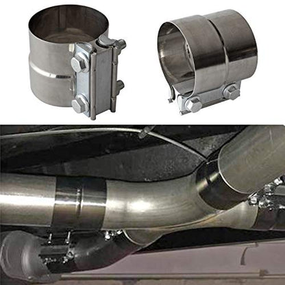 3" Inch Exhaust Clamps Stainless Steel Muffler Band Clamp for 3" Inner Diameter to 3" Outer Diameter Turbo Downpipe Tip Car System Connection (2 Pack) - size: 3IN 2PCS Lap Joint Clamps