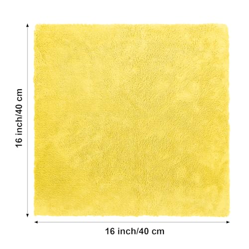 Shimeyao 30 Pcs 16 x 16 Inch Edgeless Microfiber Plush Towels for Cars Detailing Drying Wash Polishing Absorbent Cleaning Cloths, 500 GSM (Yellow) - color: Yellow, size: 16 x 16 Inch