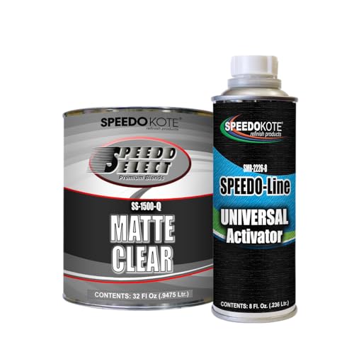 Speedokote Acrylic 2K Urethane Matte Low Gloss Satin Clear Coat, QUART kit with Activator, SS-1500/2226-Q
