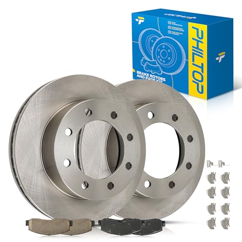 PHILTOP Front Brakes and Rotors for Ford F-250 Super Duty 2005-2012, F-350 Super Duty 2005-2012, F-450 Super Duty 2010-2012, Vented Rotors and Brake Pads Kit (13.65inch, 346.8MM) - size: F-250 Super Duty 2005-2012 - Front 54124-346.8mm