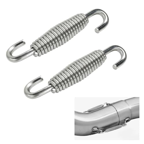 2 PCS Motorcycle Exhaust Muffler Spring, 52.7mm/ 2.07" Reinforced Stainless Steel Muffler Coil Spring Hook, Universal Exhaust Pipe Spring Hooks for Motorcycle ATV Scooter - color: 2 PCS