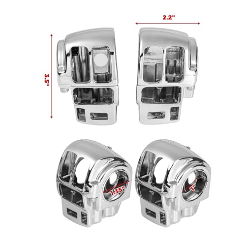 Chrome Switch Housings Caps, Hand Control Switch Housing Cover Button - color: chrome