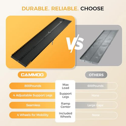 CAMMOO 10 FT Aluminum Wheelchair Ramp with 800 LBS Load Capacity, Portable Folding ramps for wheelchairs - size: 10 FT