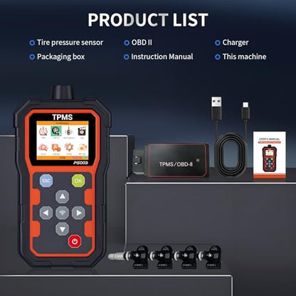 TPMS Diagnostic Programmer, OBD2 Code Reader, Key Frequency Detection