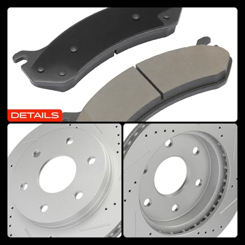 A-Premium Front and Rear Drilled Slotted Brake Rotors and Ceramic Pads Kit - style: F&R Drilled and Slotted