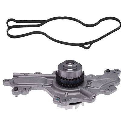AUQDD AW6348 Water Pump Kit (W/Double-Row Sprocket;For 3.5L/3.7L) Fit For 2012-2018 Ford Edge Flex Explorer Taurus /2013-2016 Lincoln MKS MKZ,12-18 MKT MKX (Replace # 252-955 19326227 AA5Z8501C) - size: AW6348