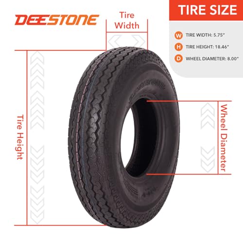 Deestone D901 Rib Highway Trailer, 5.70-8, 2 Tires, 8 Ply, Keychain - size: 5.70-8 8-Ply
