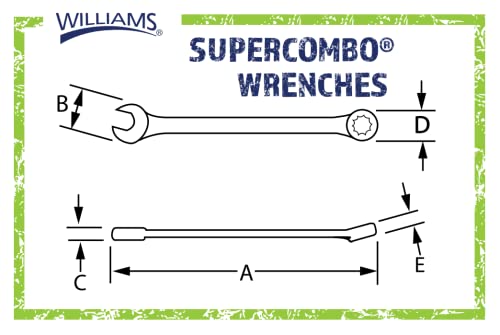 Williams MWS-5A 10-Piece Super Combo Wrench Set - size: 10 Piece Set (7-15, 17 mm)