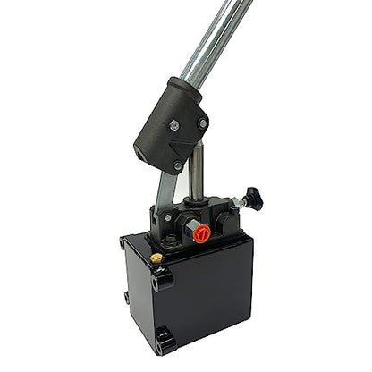Single Acting Hydraulic Hand Pump with 1 QTs Tank - Manual Hydraulic Pump with Changeover Valve - 1.5 CID, 3600 PSI, 3/8" NPT Ports Piston Hand Pump - color: Single Acting, size: 1.5 CID 1 QTs tank