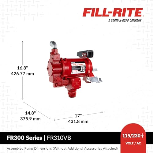 Fill-Rite FR310VB 115V/230V 35 GPM Fuel Transfer Pump w/Discharge Hose & Automatic Nozzle (Red) - style: Auto Nozzle (Green)